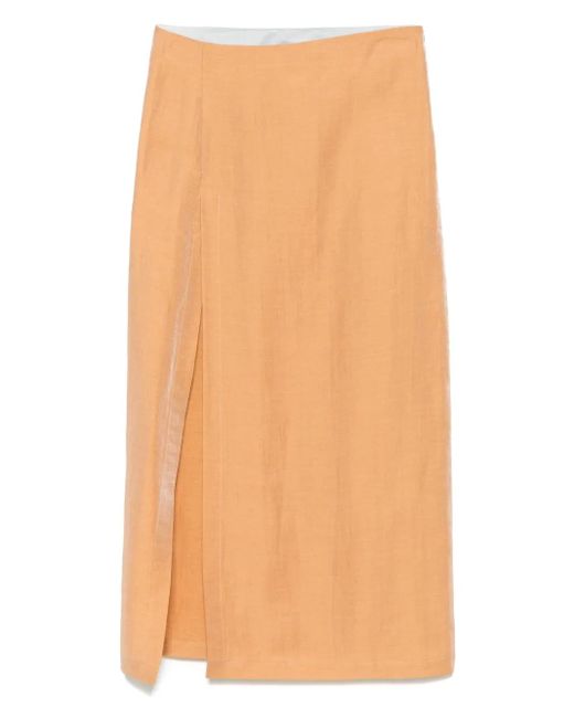 Alysi Orange Midirock Mit Lurex-Detail