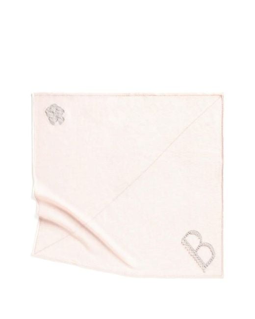 Barrie Natural Logo Cashmere Scarf