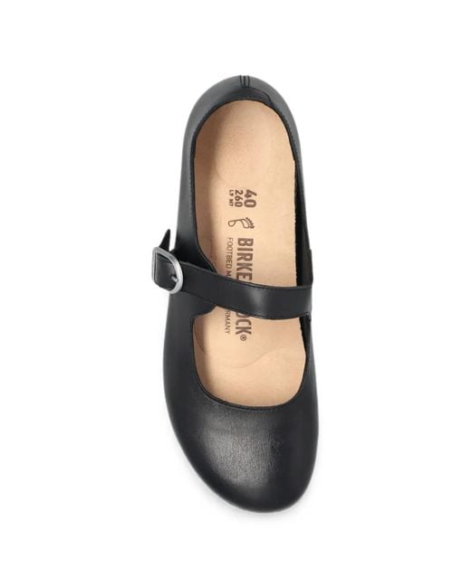 Birkenstock White Santa Clarita Buckle-Strap Ballet Flats