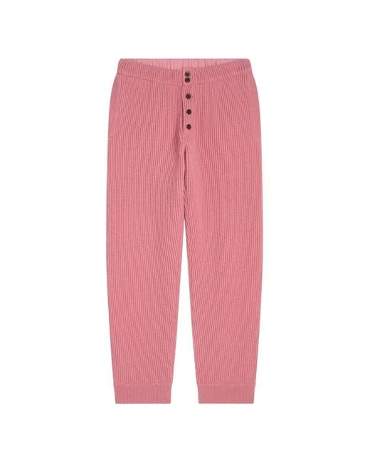 Dries Van Noten Pink Wool Pants for men