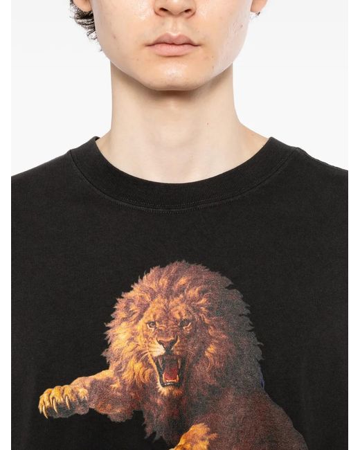 Melt Black Graphic-Print Round Neck T-Shirt for men
