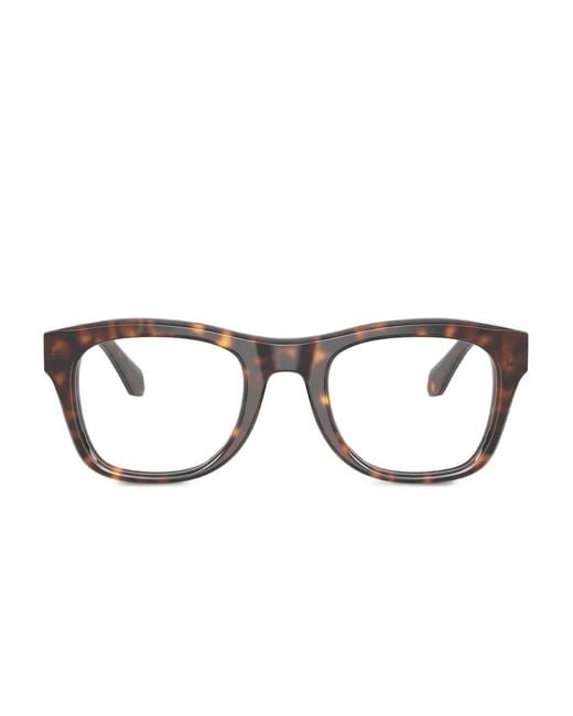Giorgio Armani Brown Tortoiseshell Rectangle Glasses for men