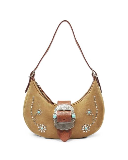 HTC White Sheryl Suede Shoulder Bag