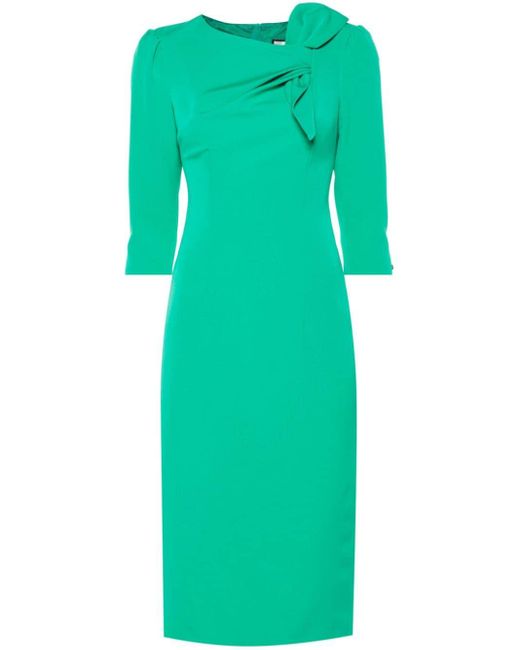 Nissa Green Bodycon Midi Dress