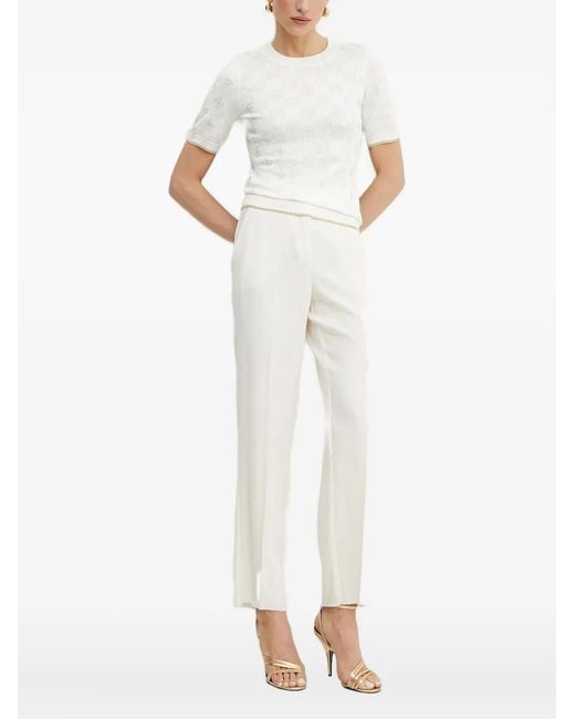 Guess White Logo Knit T-Shirt