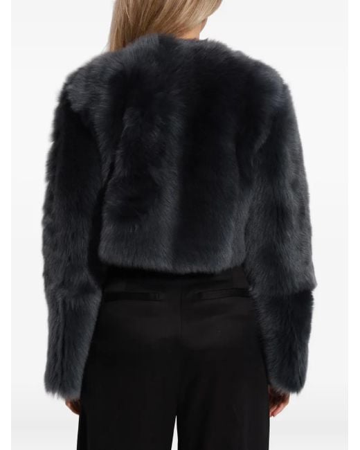 IRO Black Cropped-Jacke aus Schafsleder