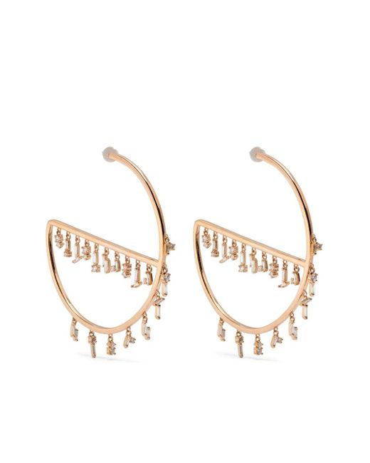 Suzanne Kalan White 18Ct Diamond Hoop Earrings