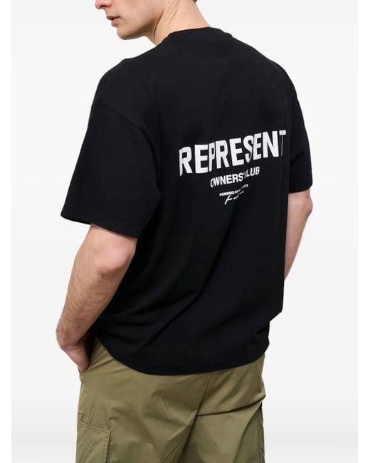 メンズ Represent ロゴ Tシャツ Black