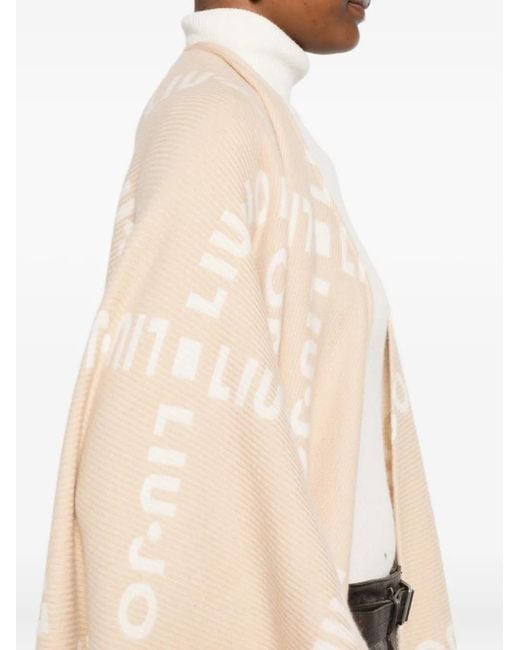 Liu Jo Cape Met Franje En Logopatroon in het White