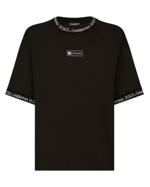 Camiseta con logo estampado Dolce & Gabbana de hombre de color Black