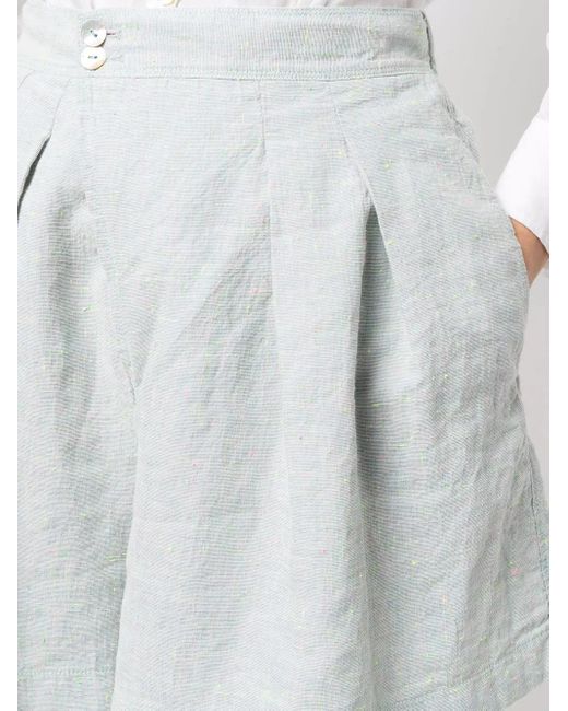 Forte_forte White Tweed High-Waisted Shorts