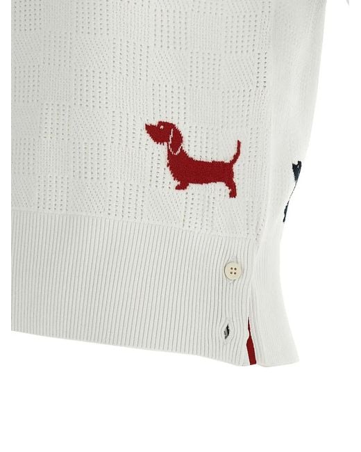 Thom Browne White Hector Polo Shirt