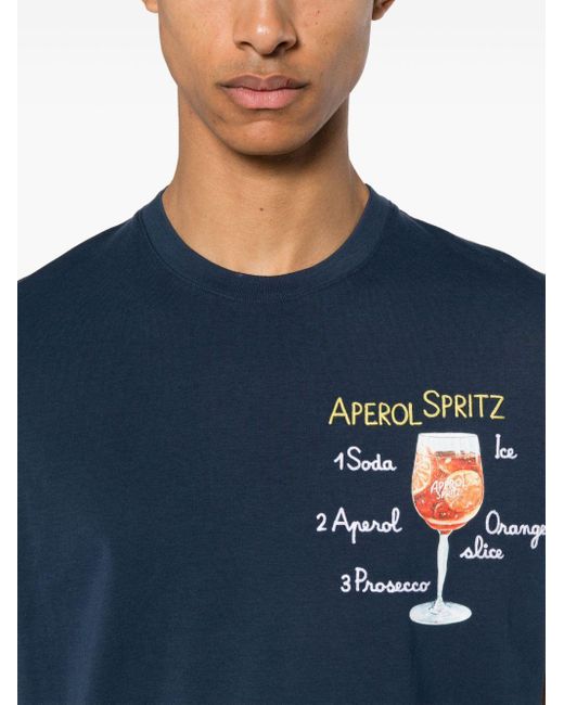 Mc2 Saint Barth Blue Aperol Cotton T-shirt for men