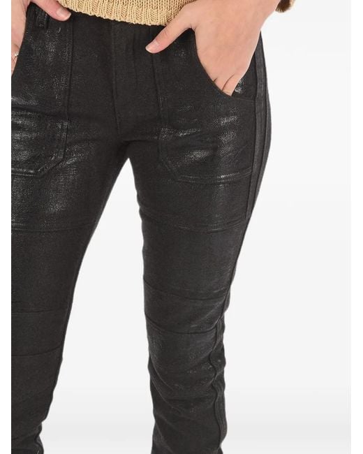 DIESEL Black Coated Biker Trousers