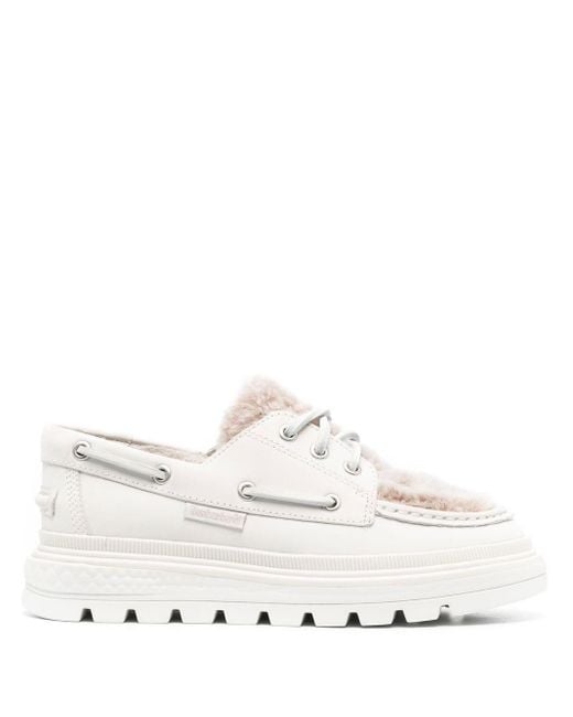 Timberland White Ray City Warm Line Boat Shoes