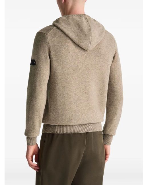 Peuterey Natural Logo-Patch Drawstring Knitted Hoodie for men