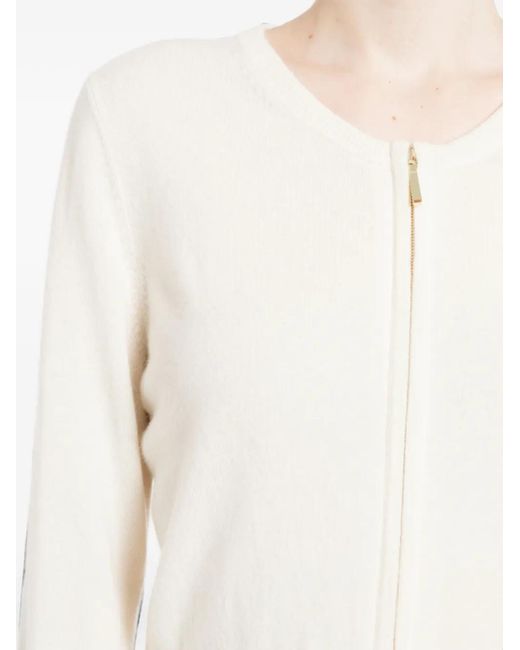 N.Peal Cashmere White Cardigan Ivy À Fermeture Zippée
