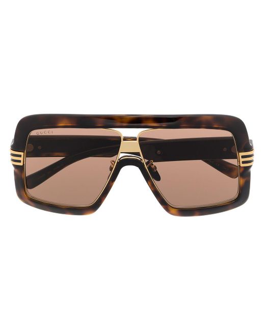Gucci Sonnenbrille mit Oversized-Gestell in Brown für Herren