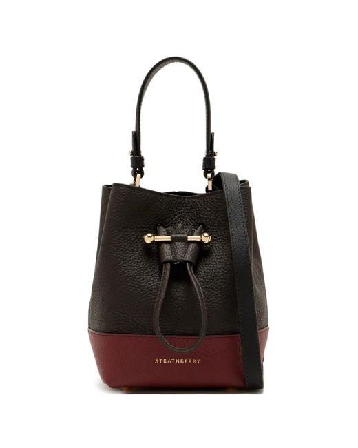 Strathberry Black Lana Osette Bucket Bag