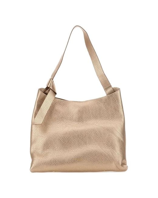 Gianni Chiarini Natural Amira Knotted Leather Shoulder Bag