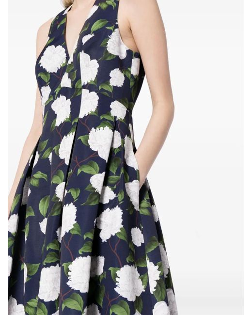 Sachin & Babi Blue Brooke Floral-Print Gown