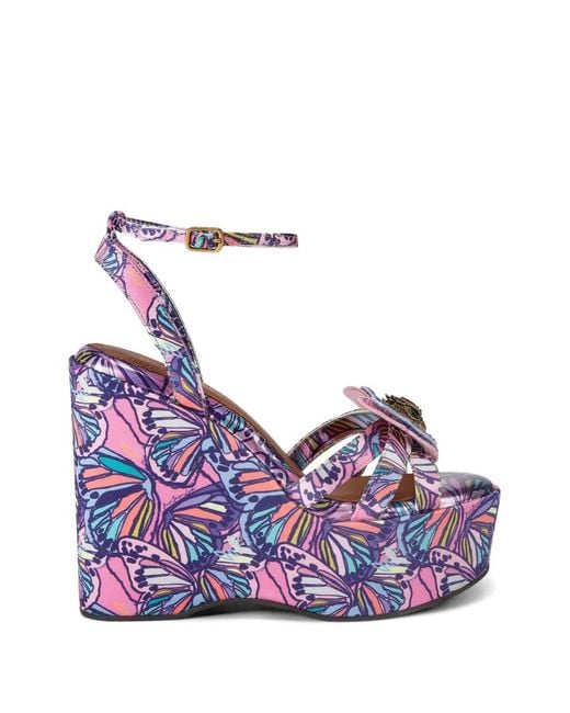 Kurt Geiger Blue Butterfly Wedge-Heel Sandals