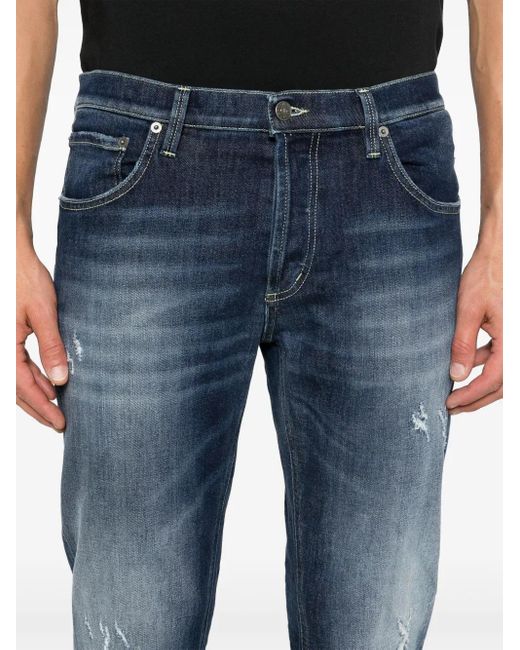 Dondup Blue Distressed-Effect Jeans for men