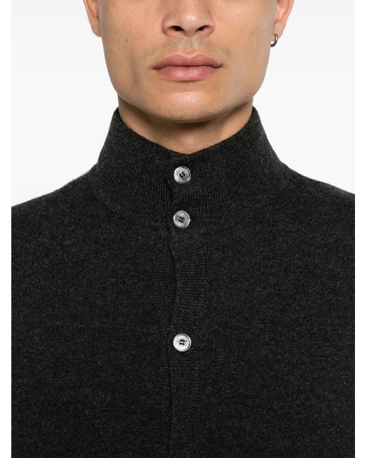 Fedeli Black Cashmere Cardigan for men
