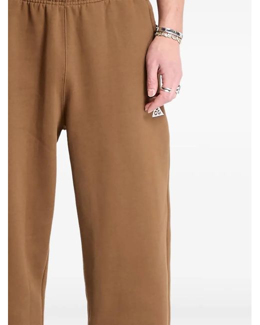 Nike Brown Logo Elasticated Trousers for men