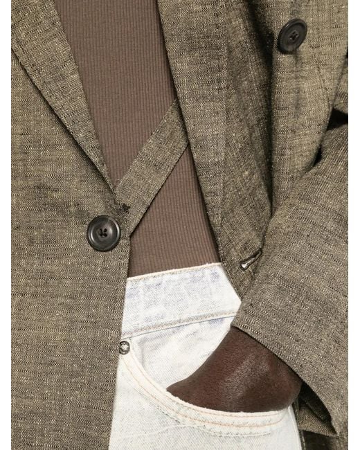 Our Legacy Brown Blazer Halt À Boutonnière Croisée for men