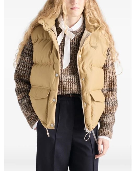 Prada Natural Wattierte Daunenweste