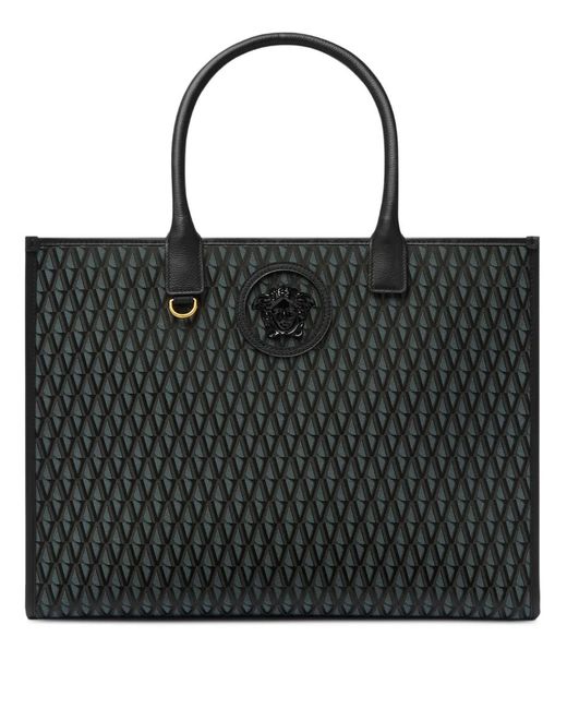 Borsa Tote Con Monogramma di Versace in Black