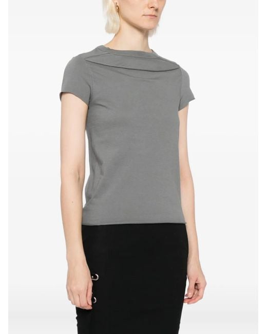 Rick Owens Gray Slashed Levels T-Shirt
