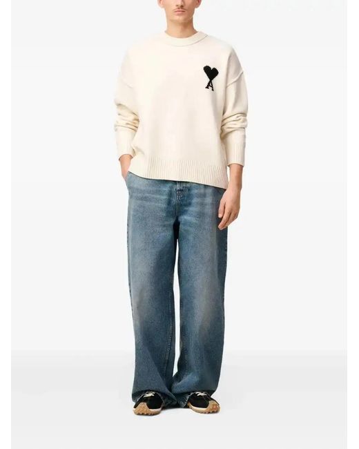 AMI White Adc Sweater