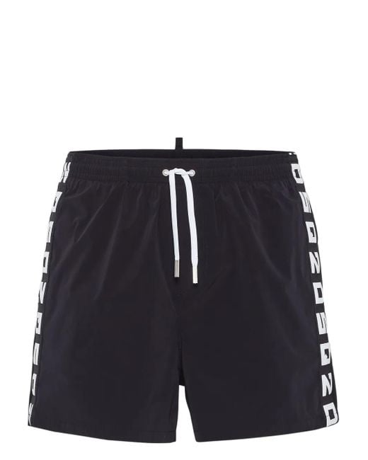 DSquared² Black Drawstring Swim Shorts for men