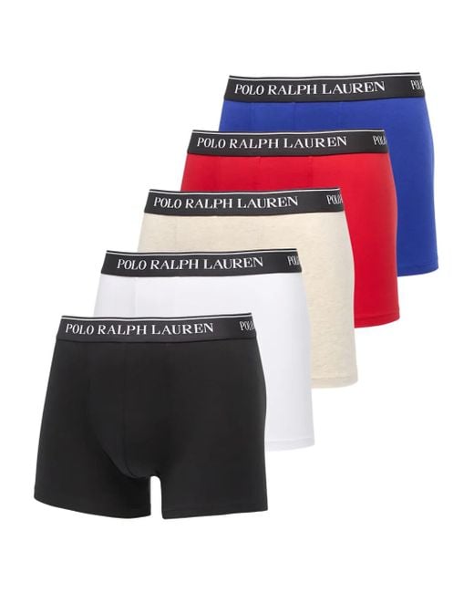 Polo Ralph Lauren Blue Logo-Waistband Boxers (Pack Of Five) for men