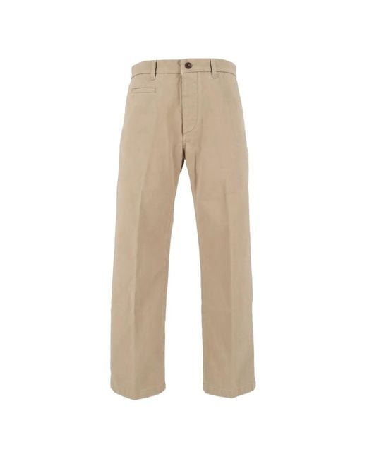 Tela Genova Natural Renzo Gabardine Heritage Chino Trousers for men