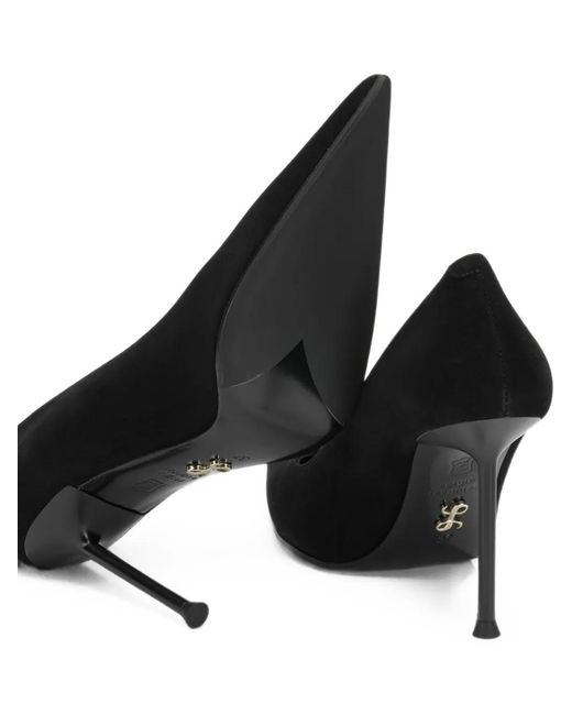 Sergio Levantesi Black Pointed-Toe Suede Pumps