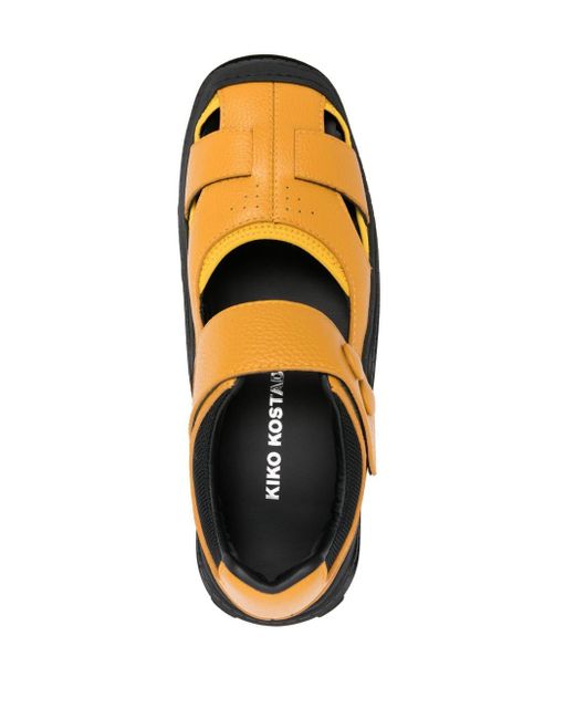 Kiko Kostadinov Yellow Hybrid Leather Sandals for men