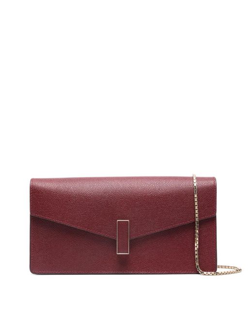 Valextra Purple Iside Leather Clutch Bag