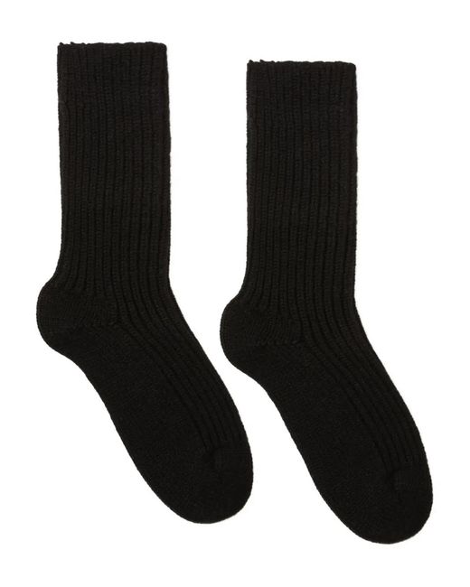 Alanui Black Ribbed Cashmere Socks