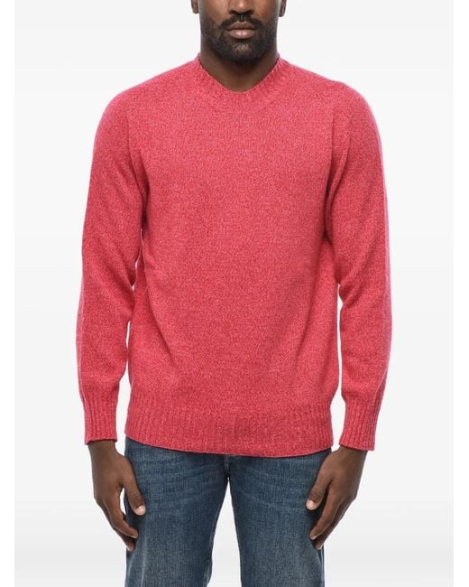 Malo Red Cashmere Crew-Neck Sweater for men