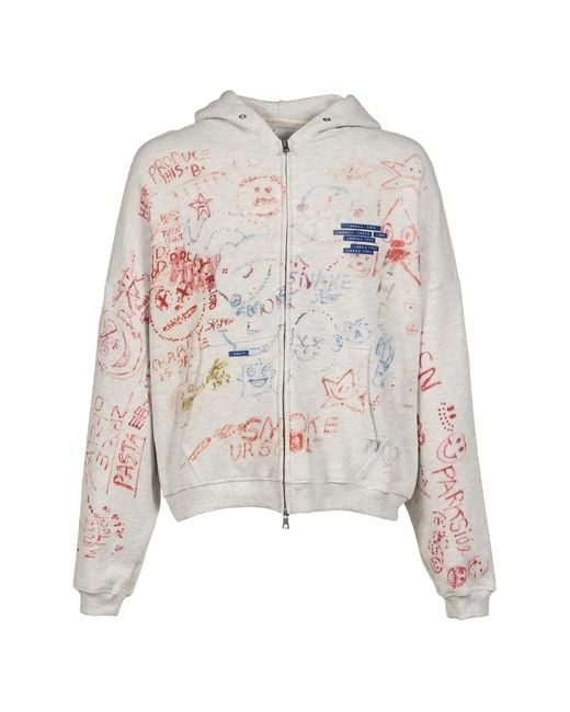 PALY White Joshua Tree Scribble-Print Zip-Up Hoodie