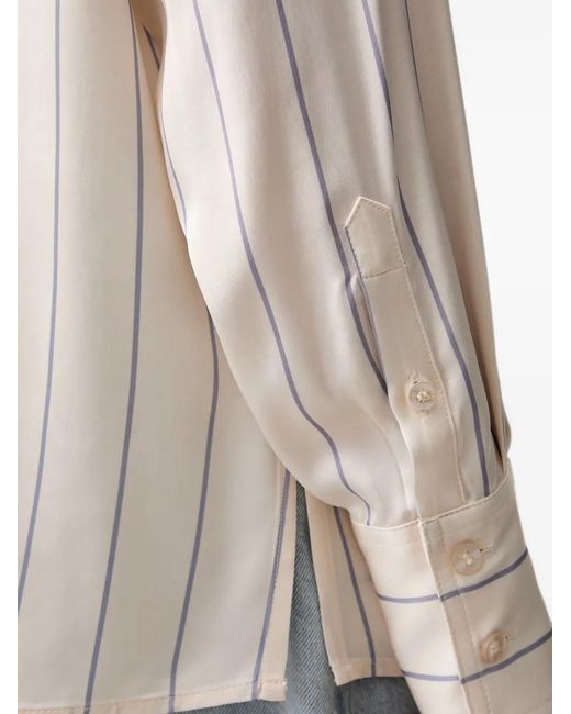 Guess White Vertical-Stripe Long-Sleeve Shirt
