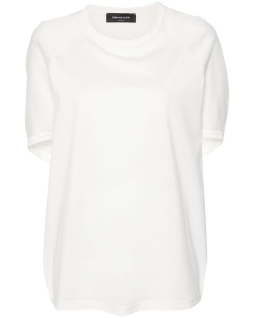 Camiseta con manga murciélago Fabiana Filippi de color White