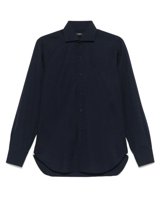 Barba Napoli Blue Cotton Shirt for men