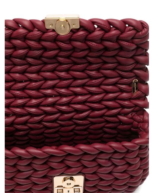 Michael Kors Tribeca Braided ショルダーバッグ L Red