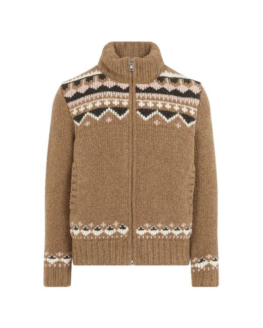 Moncler Brown Long-Sleeve Padded Jacket for men