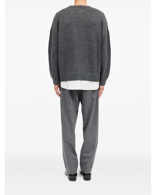 MM6 by Maison Margiela Gray Crew-Neck Sweatshirt for men