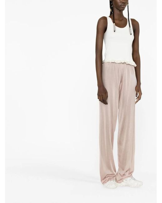 Maison Margiela White Elasticated Knitted Trousers